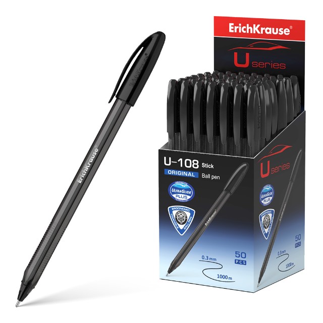 Ручка шариковая черная EK U-108 Original Stick 1.0, Ultra Glide Technology Превью 0