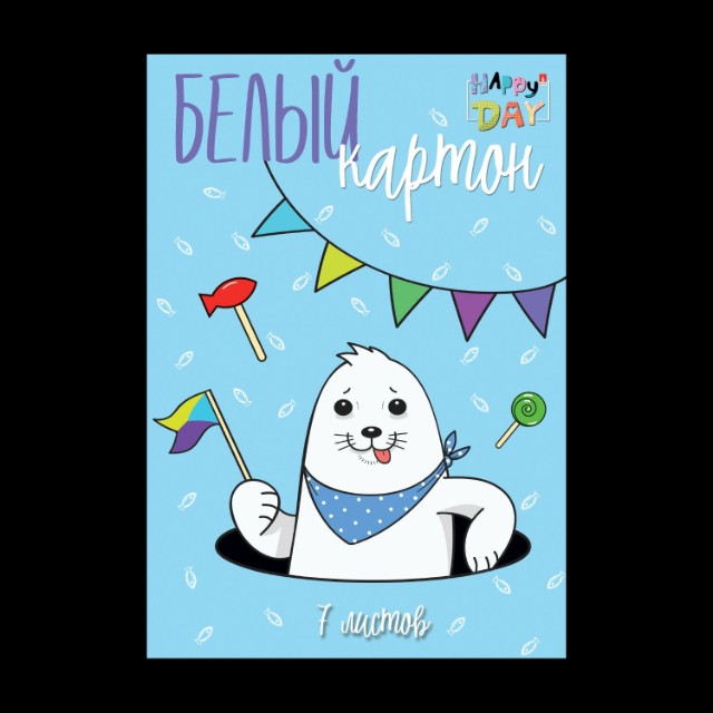 Картон белый А4 7л немел Мультики, Зайка Превью 1