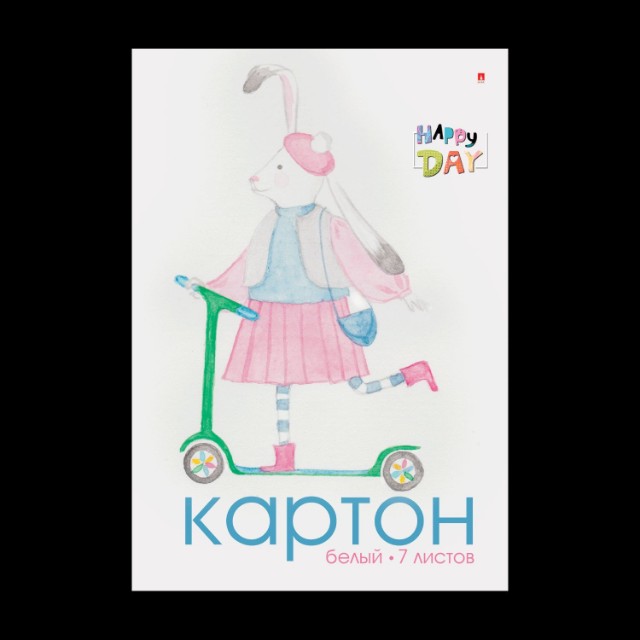 Картон белый А4 7л немел Мультики, Зайка Превью 3