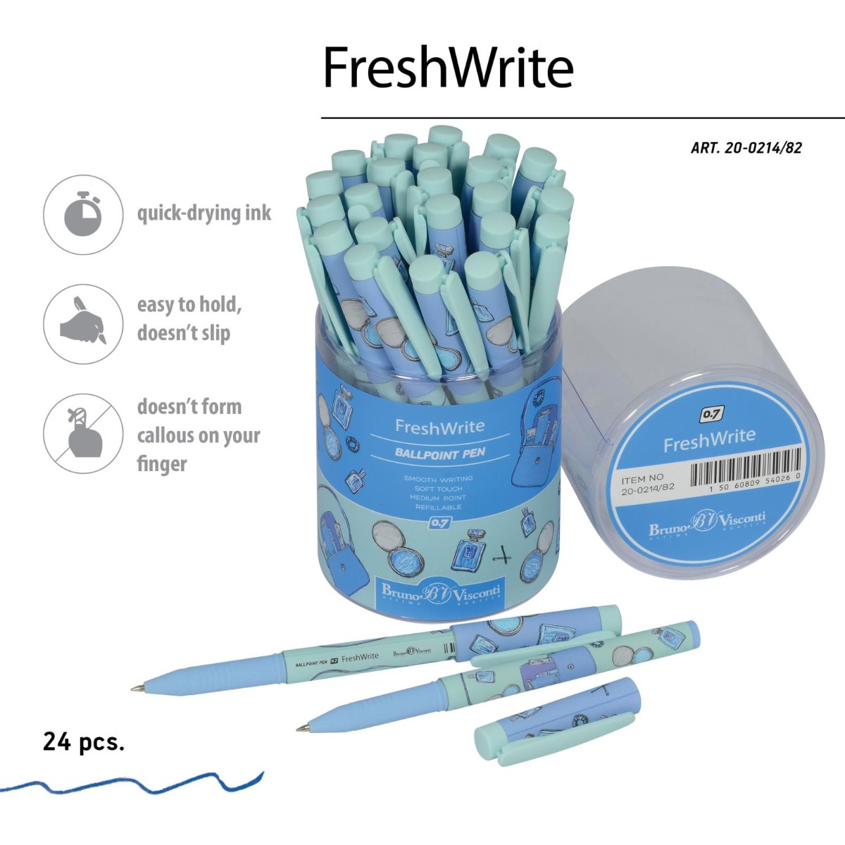 Ручка шариковая синяя BV FirstWrite Life Style. Blue Dream 0.7 мм Фото 3