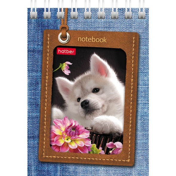 Блокнот А7 40л кл спир Щенки Превью 1