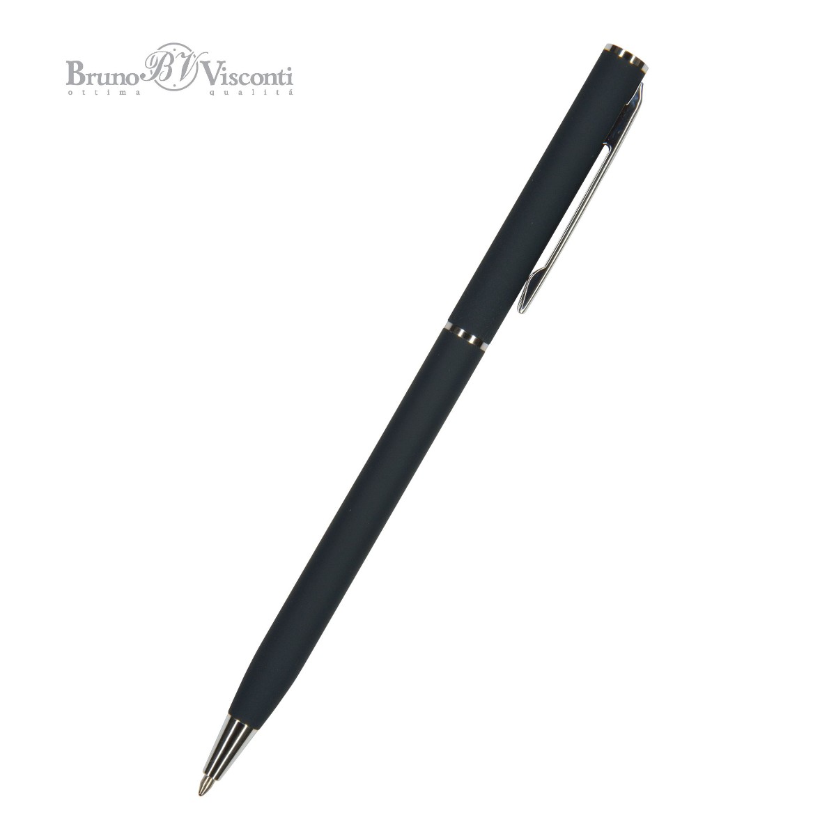 Ручка подар шар BV Palermo синяя 0,7мм авт сине-черный метал Фото 0
