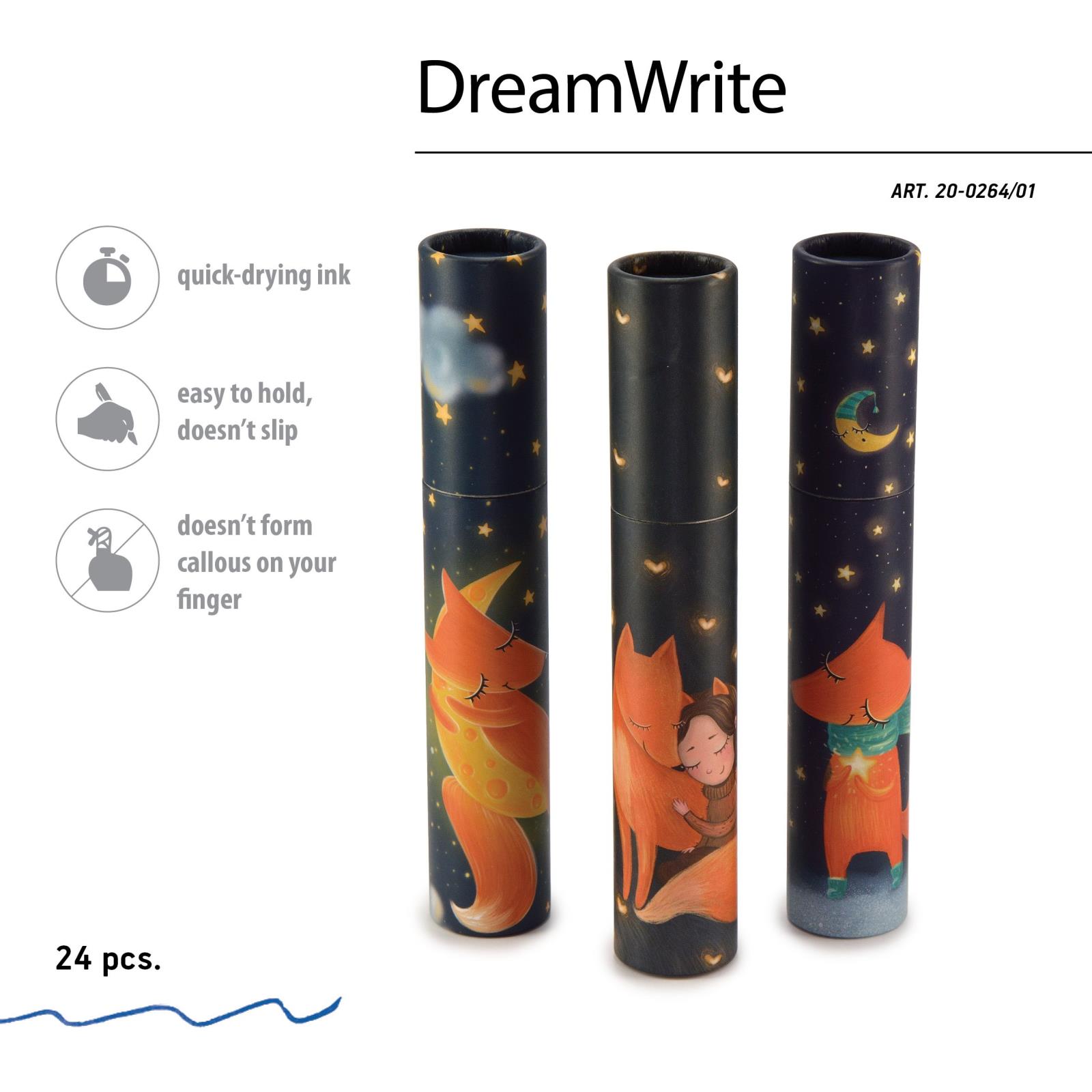 Ручка подар шар BV DreamWrite синяя 0,7мм Лисята 3 вида Фото 5