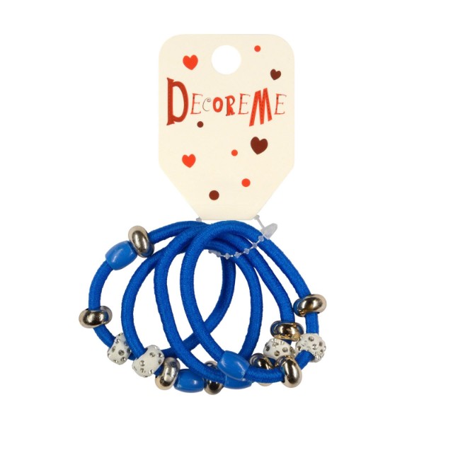 Резинка для волос 4 шт/уп с бусинами 3цв. Превью 3