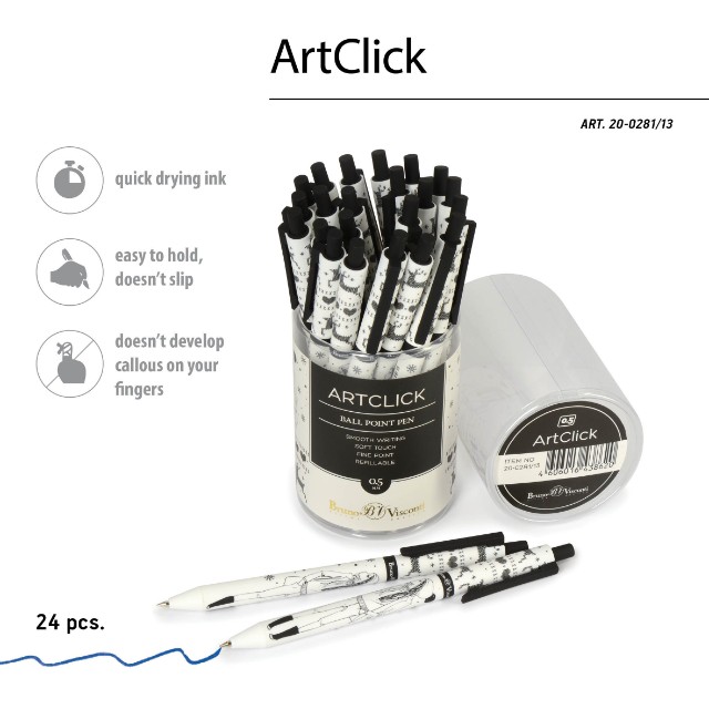 Ручка шариковая синяя BV ArtClick Девочка Зима 0.5 принт авт Превью 4