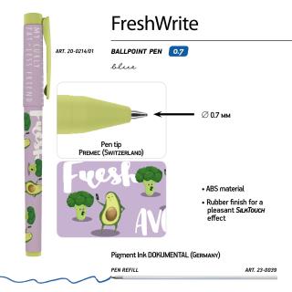 Ручка шариковая синяя BV FreshWrite Авокадо Селфи 0,7мм принт Превью 4