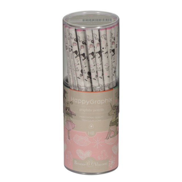 Карандаш ч/гр HB BV HappyGraphix Девочка и единорог. Сердечки б/ластика Превью 3