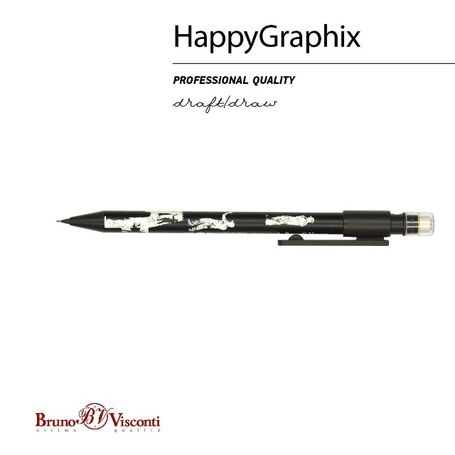 Карандаш мех. 0.7мм BV HappyGraphix Rap с/ластиком Превью 2