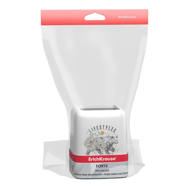 Подставка д/пиш. принадл. Стакан EK Forte, Natural Life, белая с серой вставкой Превью 1