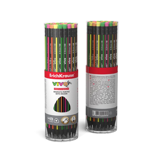 Карандаш ч/гр HB EK VIVO с/ластиком Превью 4