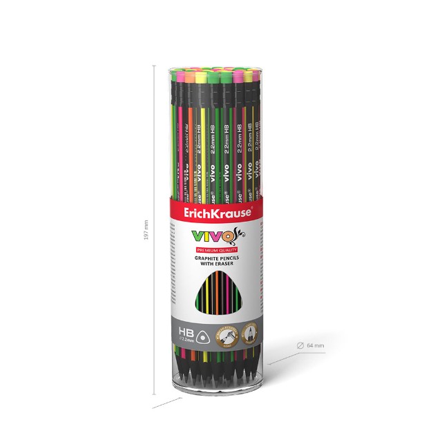 Карандаш ч/гр HB EK VIVO с/ластиком Превью 5