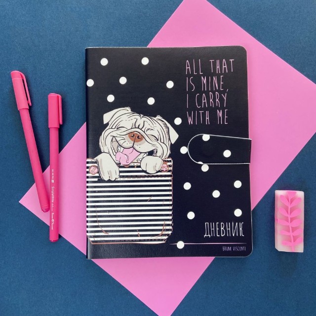 Дневник ст кл иск.кожа BV Карманные животные. Собачка с магн. хлястиком Превью 6