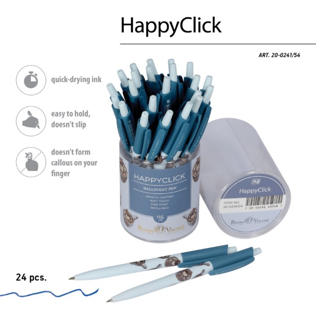 Ручка шариковая синяя BV HappyClick Кофемания. Горячий шоколад Превью 3