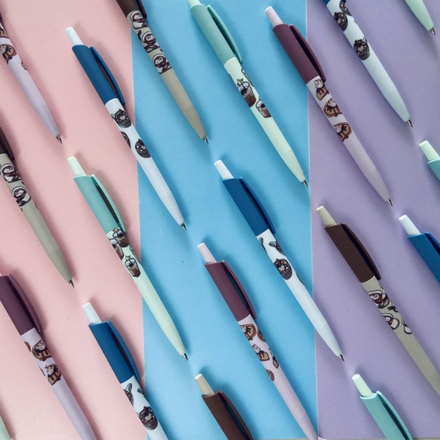 Ручка шариковая синяя BV HappyClick Кофемания. Горячий шоколад Превью 1