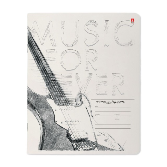 Тетрадь 24л клетка Music Black&White Превью 4