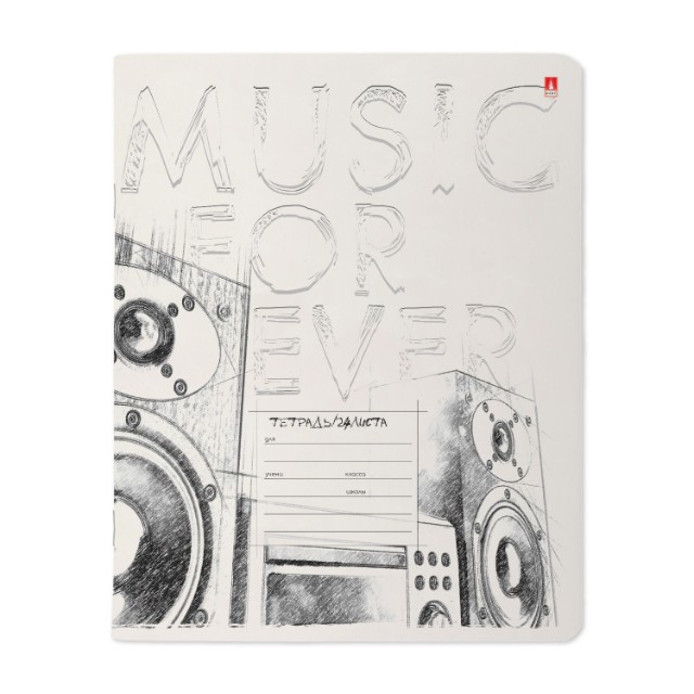 Тетрадь 24л клетка Music Black&White Превью 1