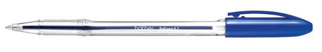 Ручка шариковая синяя Hatber Bit 0,7мм с колпачком на масл.основе Превью 1