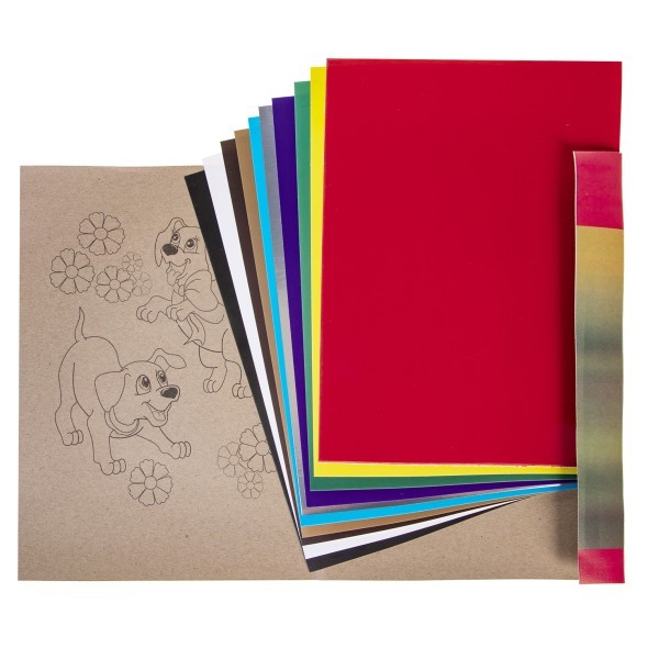 Картон цветной А4 10л 10цв мелов Белый щенок Превью 2
