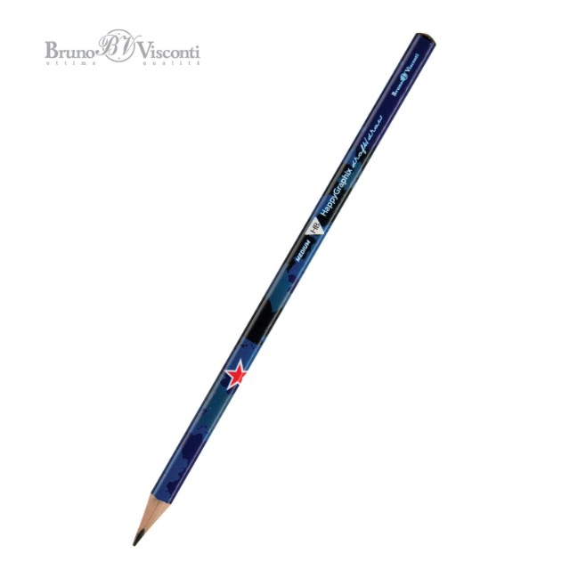 Карандаш ч/гр HB BV HappyGraphix Милитари синий  принт б/ластика Превью 2