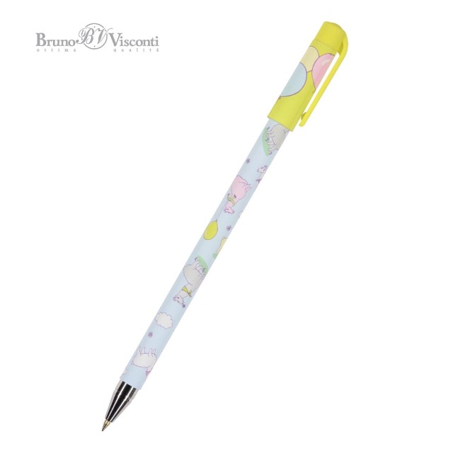 Ручка шариковая синяя BV HappyWrite Лама 0.5мм принт Превью 0