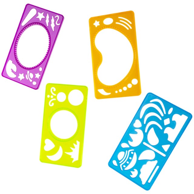 Творч Спирограф-линейка Чудесные узоры, 7 вкладышей, фломастеры Превью 4