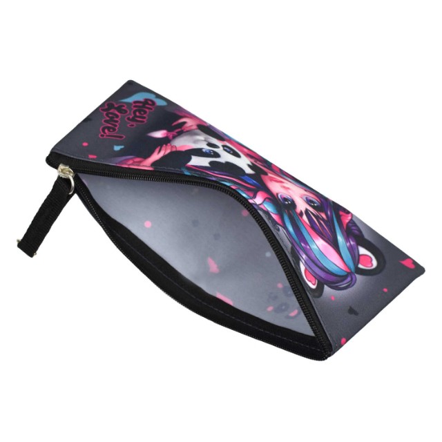 Пенал-косметичка Девушка с пандой, плоский Превью 3