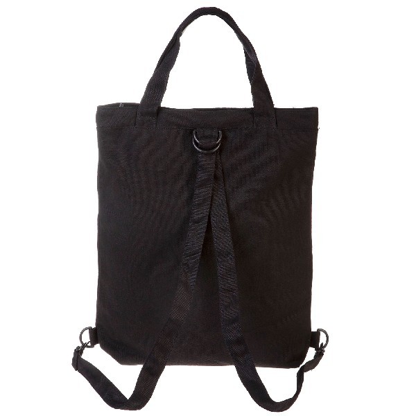 Сумка-шоппер-рюкзак Hatber Лазер Би (Laser B.) черная, на молнии, хлопок, 2 кармана Превью 1