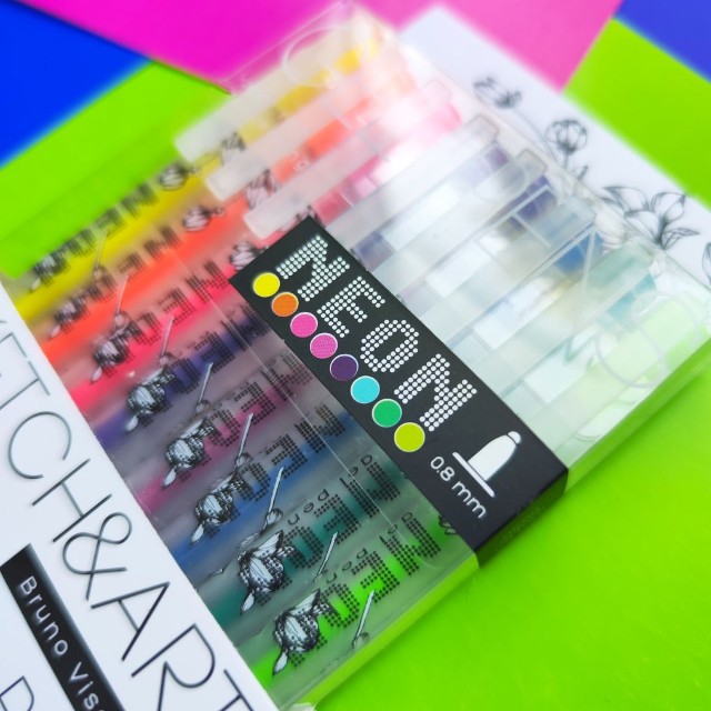 Ручки гелевые 8цв BV Sketch&Art Uni Write Neon,  0.8 мм Превью 6