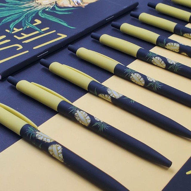 Ручка шариковая синяя BV HappyClick Fresh&Fruity Ананас 0,5мм принт Превью 2