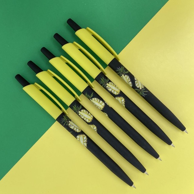 Ручка шариковая синяя BV HappyClick Fresh&Fruity Ананас 0,5мм принт Превью 7