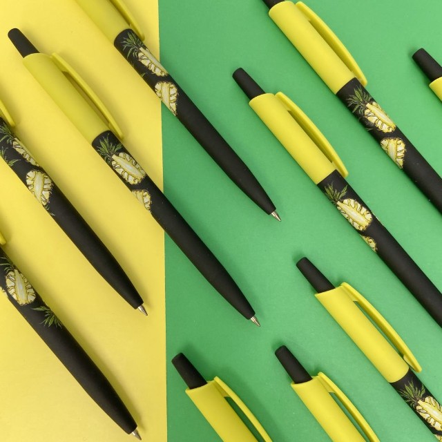 Ручка шариковая синяя BV HappyClick Fresh&Fruity Ананас 0,5мм принт Превью 5