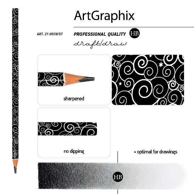 Карандаш ч/гр пластиковый б/ластика HB BV ArtGraphix Волна треуг