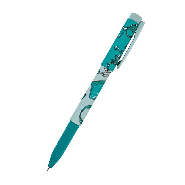 Ручка шариковая синяя BV FirstWrite Life Style.Turquoise dream 0,7мм принт