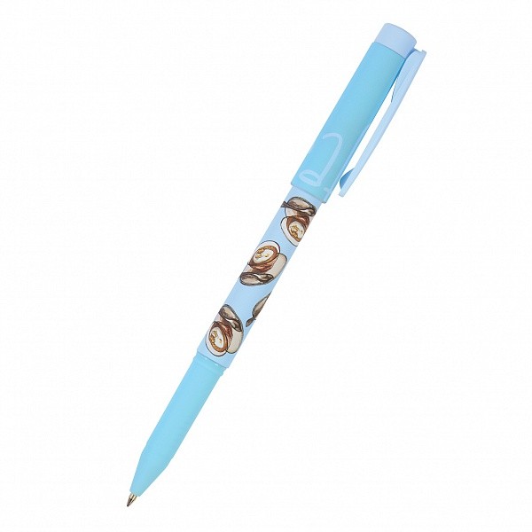 Ручка шариковая синяя BV FirstWrite Кофемания. Тирамису 0,7мм принт