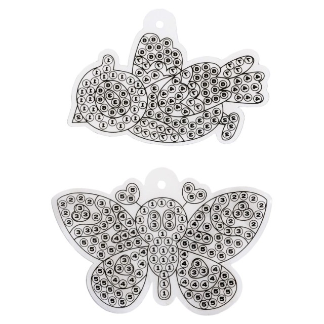 Творч Алмазная мозаика Наклейки на окно многоразовые Бабочка и птичка Превью 5