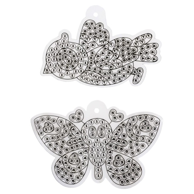 Творч Алмазная мозаика Наклейки на окно многоразовые Бабочка и птичка Превью 5