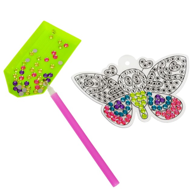 Творч Алмазная мозаика Наклейки на окно многоразовые Бабочка и птичка Превью 3