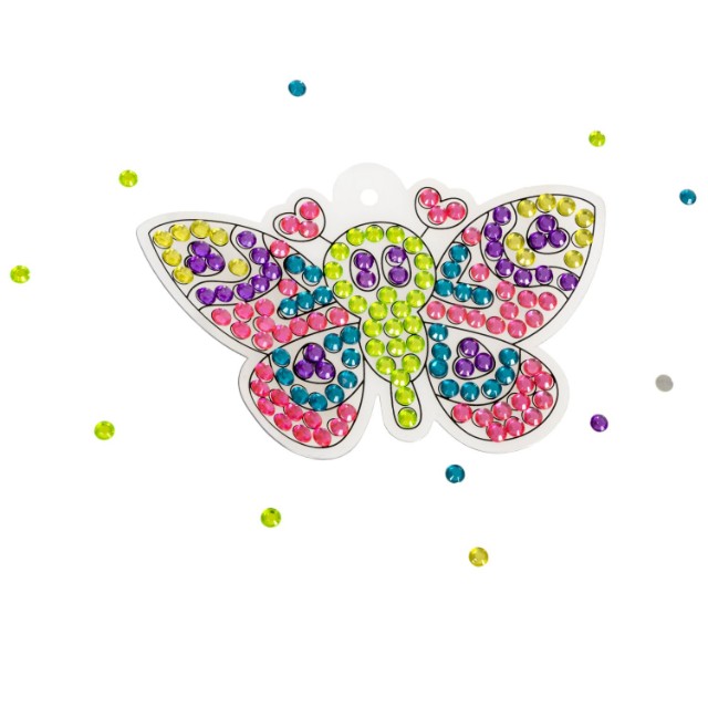 Творч Алмазная мозаика Наклейки на окно многоразовые Бабочка и птичка Превью 2