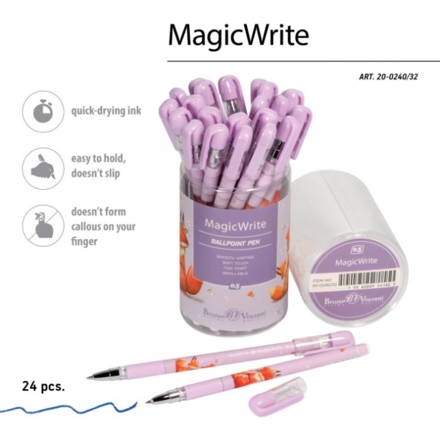 Ручка шариковая синяя BV MagicWrite Forest Dream. Мама-лисичка 0.5 мм Превью 3
