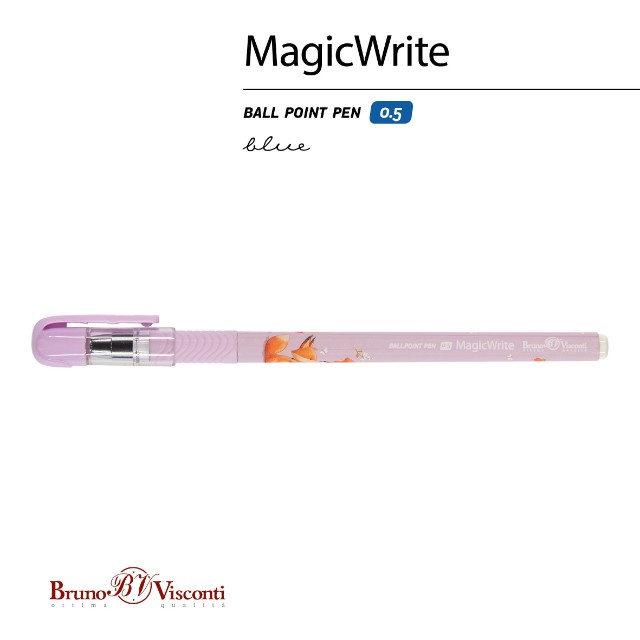 Ручка шариковая синяя BV MagicWrite Forest Dream. Мама-лисичка 0.5 мм Превью 1