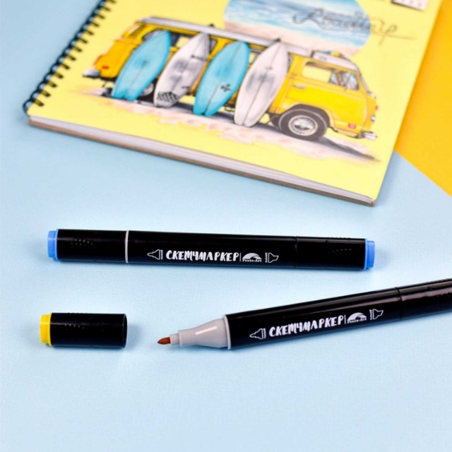 Маркеры д/скетчинга двуст 12цв 1-6,2мм оттенки серого цвета Превью 10