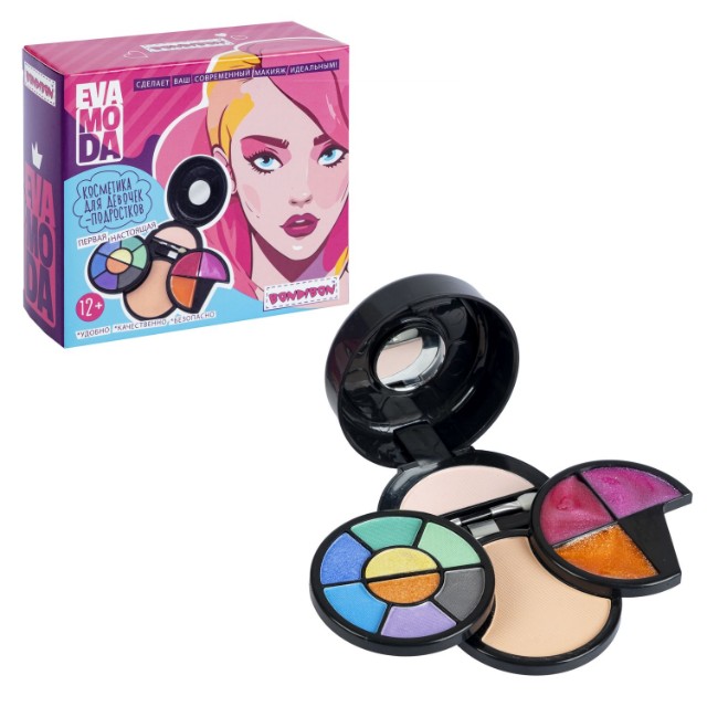 Набор детской декоративной косметики Bondibon Eva Moda тени для век-8шт. 7,84г, блеск для губ-3шт. 4,8г, румяна Превью 6