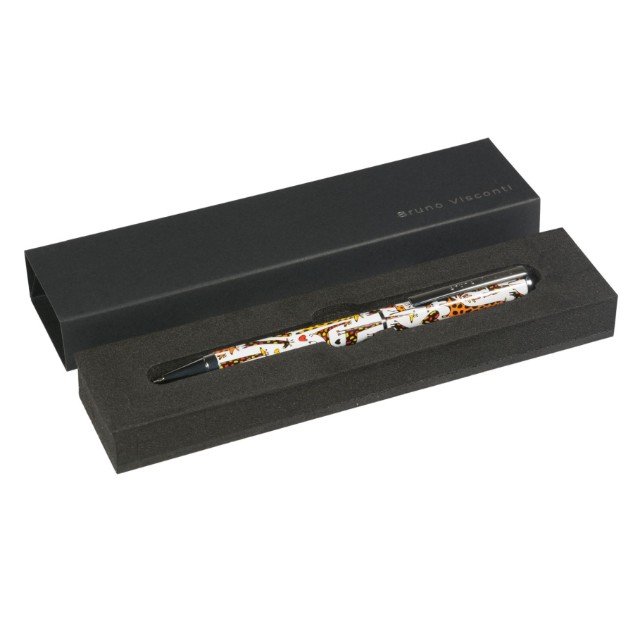 Ручка подар шар BV Dolce Vita синяя 0,7мм Жирафы (футляр черный)