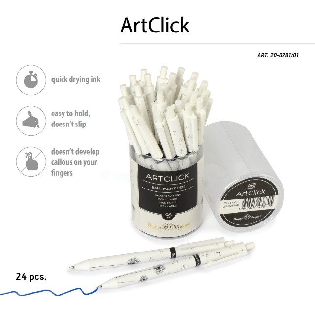 Ручка шариковая синяя BV ArtClick Одуванчики 0.5 принт авт Превью 7