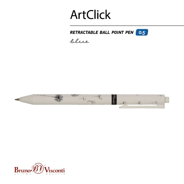 Ручка шариковая синяя BV ArtClick Одуванчики 0.5 принт авт Превью 2