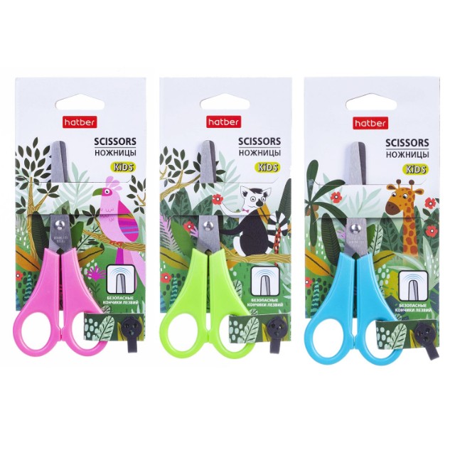 Ножницы детские 135 мм Hatber COLORA ассорти Превью 1