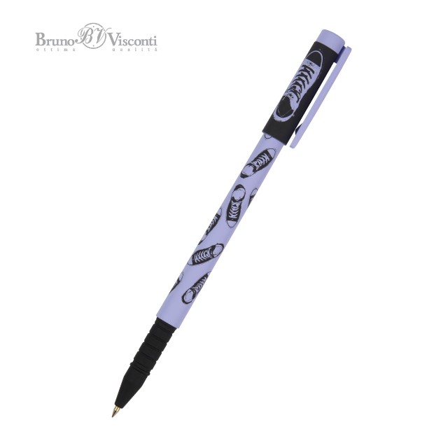 Ручка шариковая синяя BV FunWrite Кеды. Casual. Blue 0,5мм принт