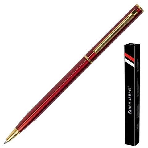 Ручка подар шар Brauberg Slim Burgundy 0,7мм бордовая