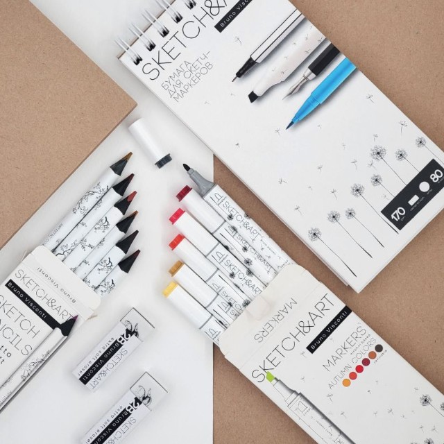 Маркеры д/скетчинга двуст 6цв 1-6мм BV Sketch&Art Осенний пейзаж Превью 4