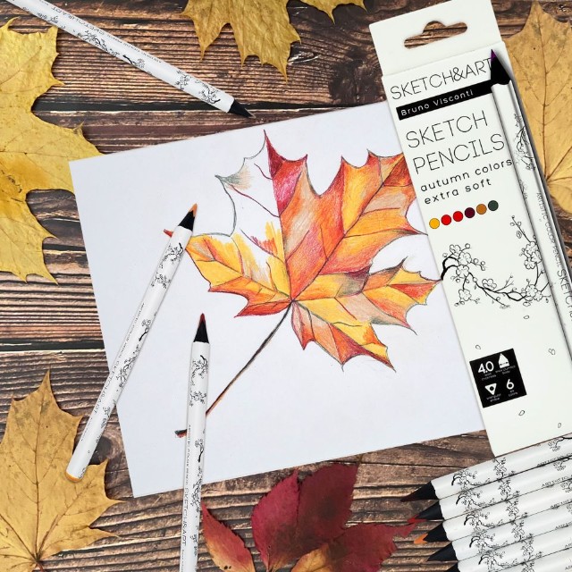Маркеры д/скетчинга двуст 6цв 1-6мм BV Sketch&Art Осенний пейзаж Превью 2